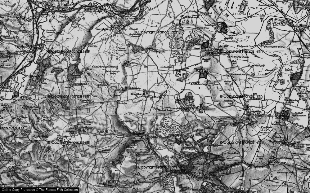 Old Map of Braithwell, 1895 in 1895