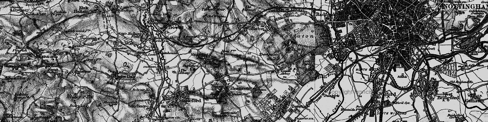 Old map of Bramcote Hills in 1899