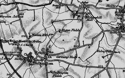 Old map of Bramcote Mains in 1899
