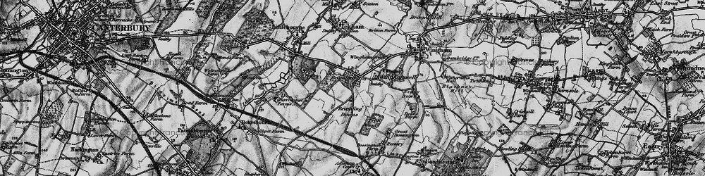 Old map of Bramling in 1895