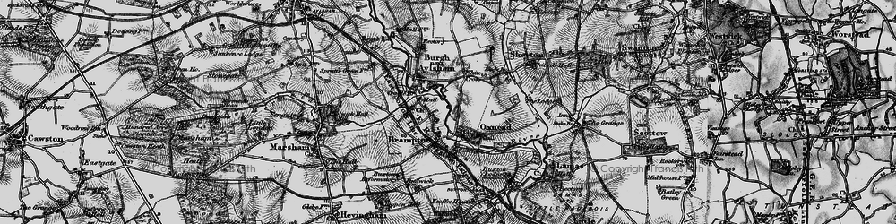 Old map of Bure Valley Railway and Walk in 1898