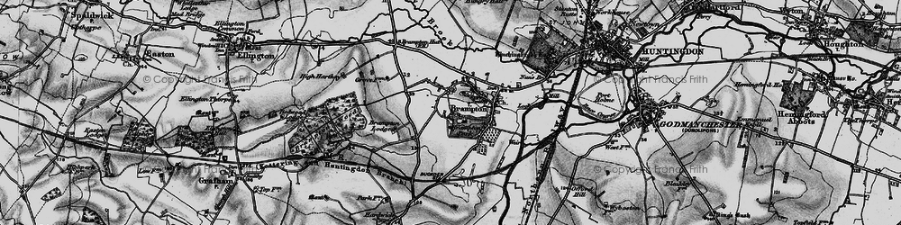 Old map of Brampton in 1898