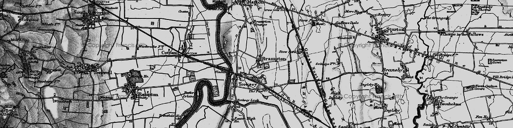 Old map of Brampton Grange in 1899