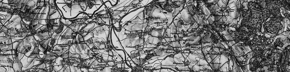 Old map of Brampton Abbotts in 1896