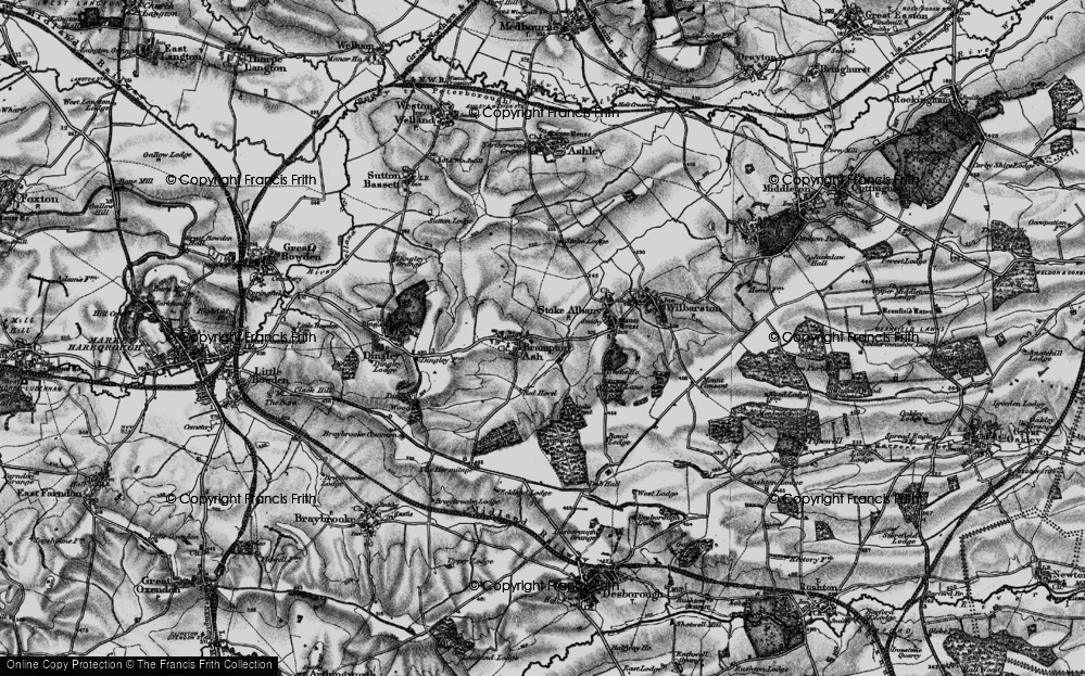 Old Map of Brampton Ash, 1898 in 1898