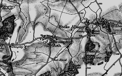 Old map of Brampton Ash in 1898