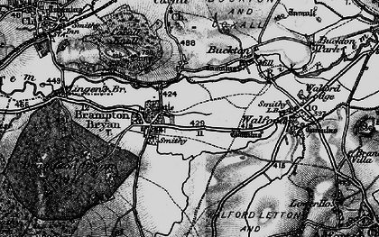 Old map of Brampton Bryan in 1899