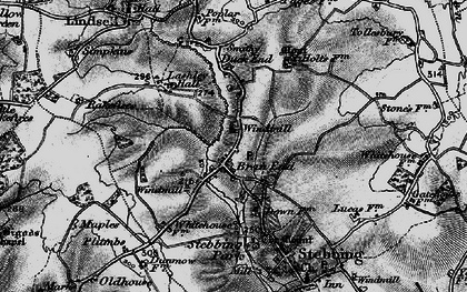Old map of Bran End in 1896