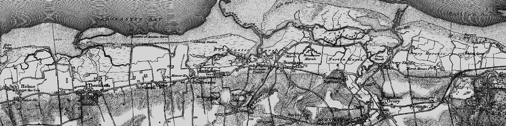 Old map of Brancaster Marsh in 1898