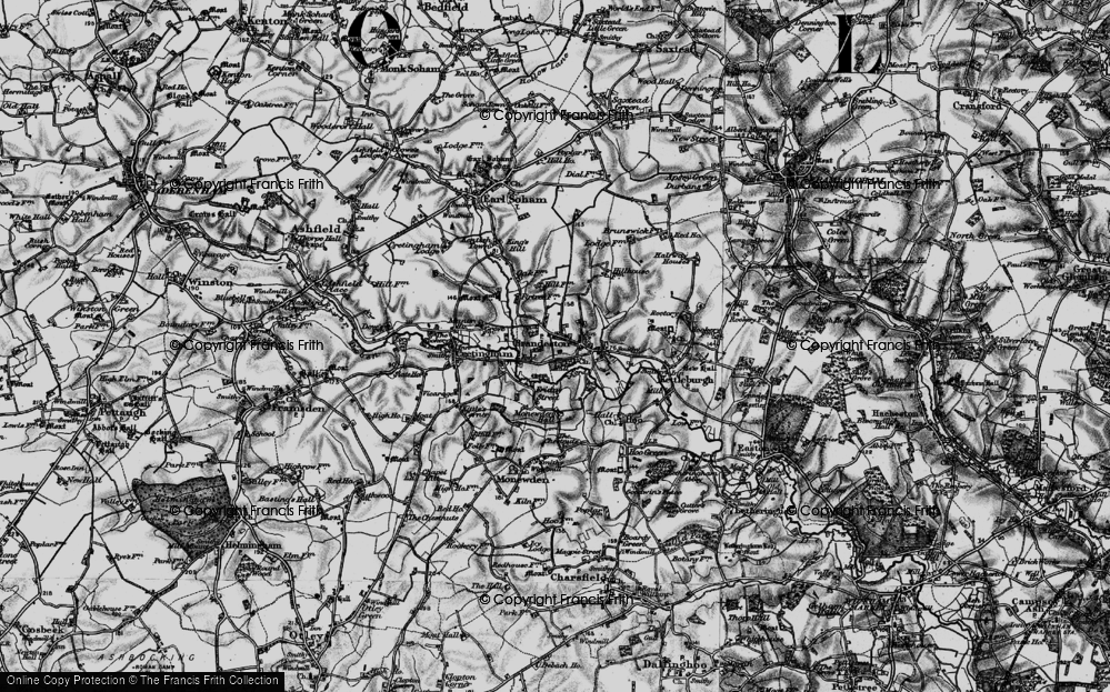 Old Map of Brandeston, 1898 in 1898