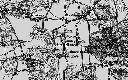 Old map of Brandiston in 1898