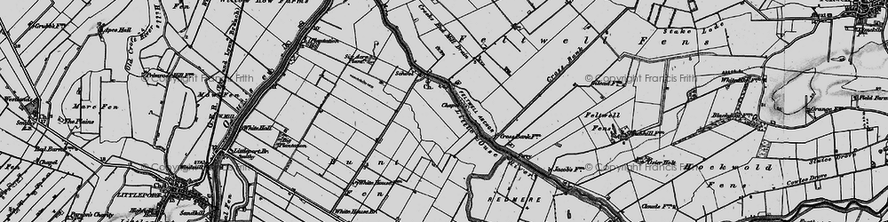 Old map of Burnt Fen in 1898