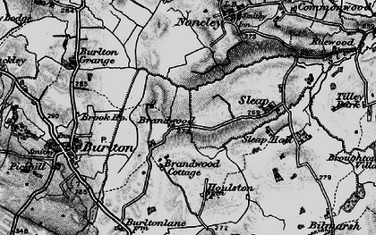 Old map of Brandwood Ho in 1897