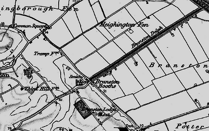 Old map of Branston Delph in 1899