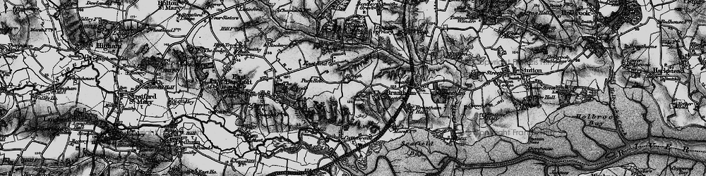 Old map of Brantham in 1896