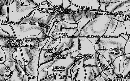 Old map of Brascote Ho in 1899