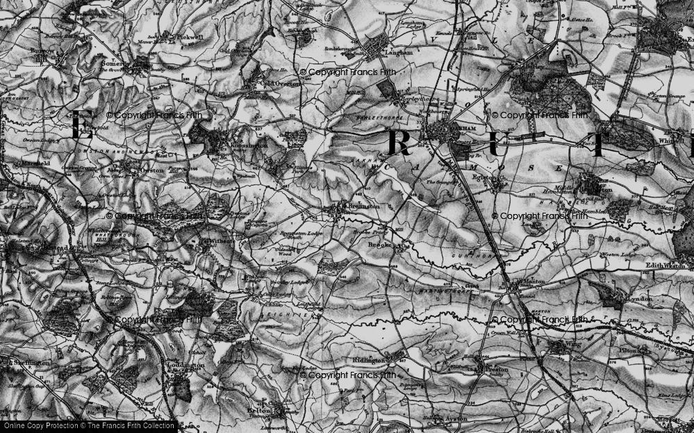 Old Map of Historic Map covering Brooke Priory in 1899