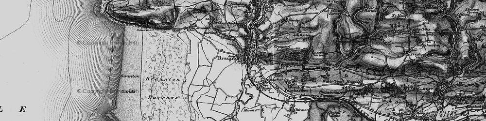 Old map of Braunton in 1897