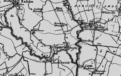 Old map of Brawby Grange in 1898