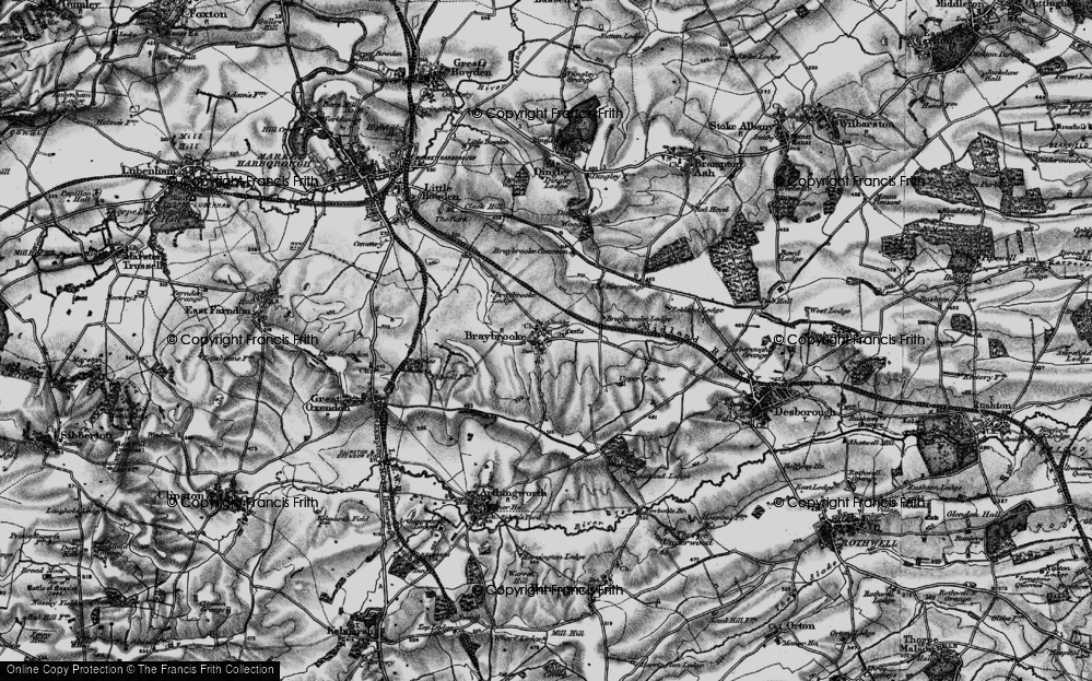 Old Map of Historic Map covering Braybrooke Lower Lodge in 1898