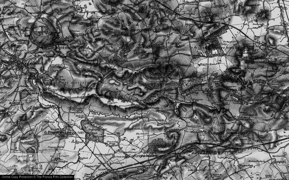 Old Map of Historic Map covering Braydon Wood in 1898