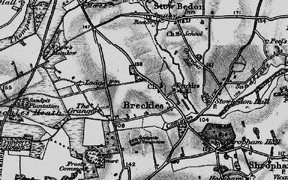 Old map of Breckles in 1898