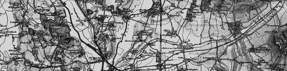 Old map of Bredon's Hardwick in 1898
