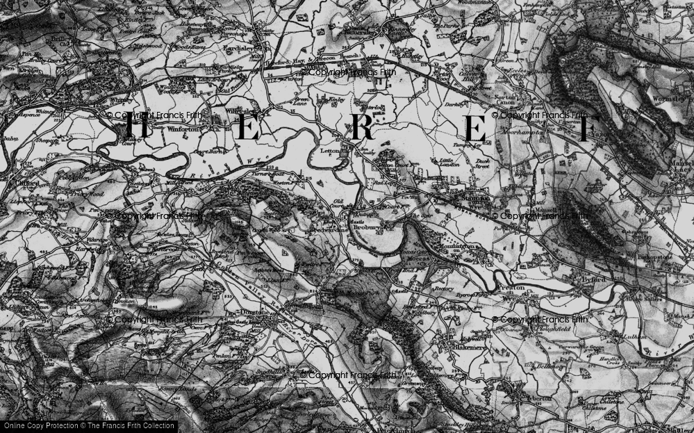 Old Map of Bredwardine, 1898 in 1898