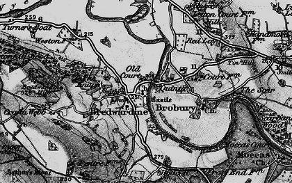 Old map of Bredwardine in 1898