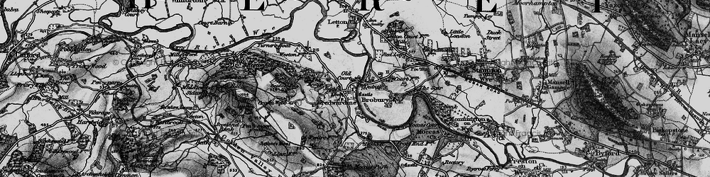 Old map of Bredwardine in 1898