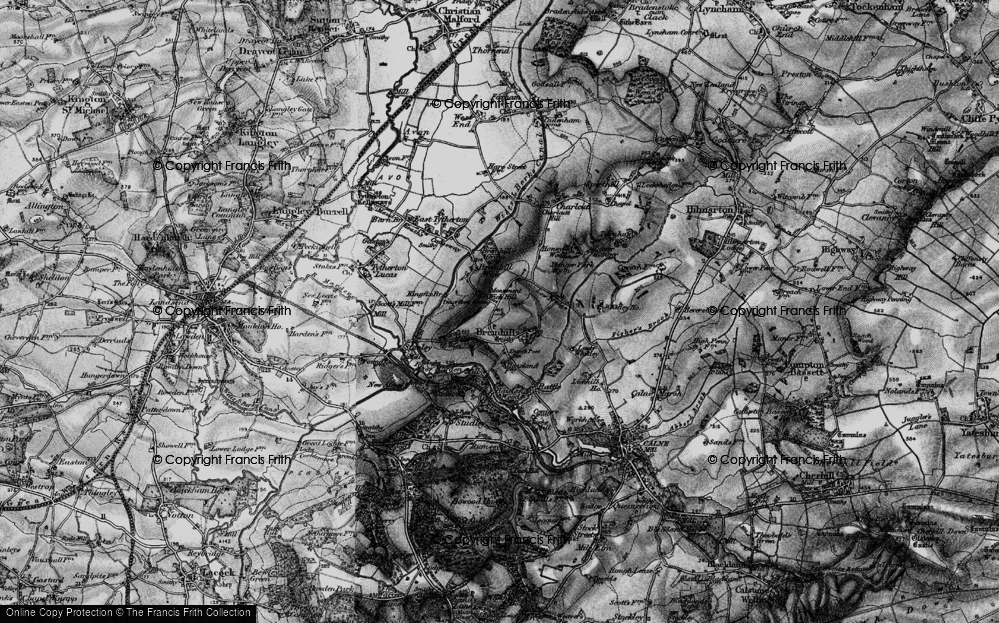 Old Map of Historic Map covering Wick Hill in 1898