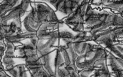 Old map of Wheelers Cross in 1895