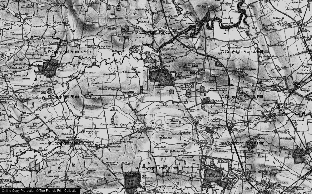 Old Map of Historic Map covering Blagdon Park in 1897