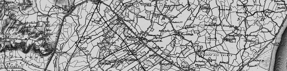 Old map of Brenzett in 1895