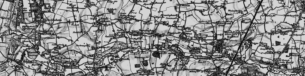 Old map of Bressingham in 1898