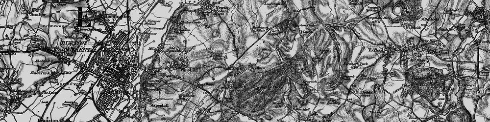 Old map of Bretby in 1895