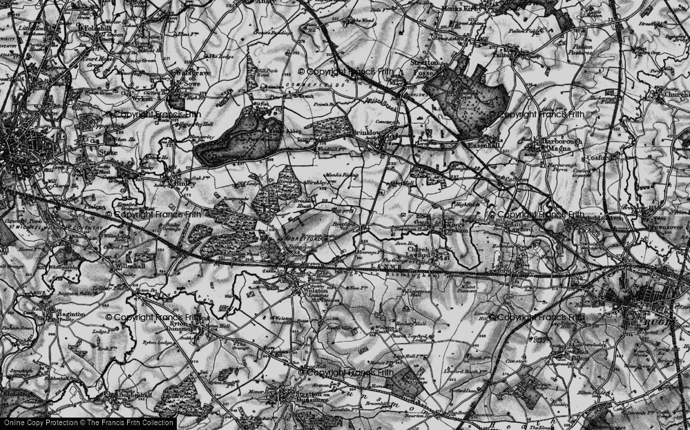 Old Map of Historic Map covering Birchley Wood in 1899