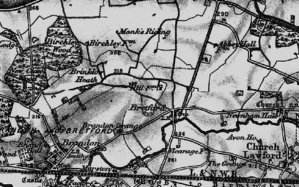 Old map of Brinklow Heath in 1899