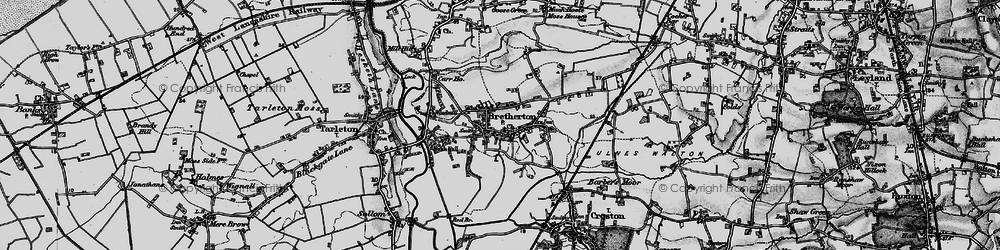 Old map of Bretherton in 1896