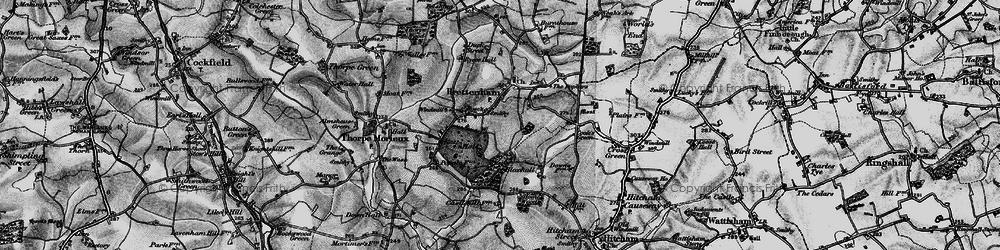 Old map of Brettenham in 1896