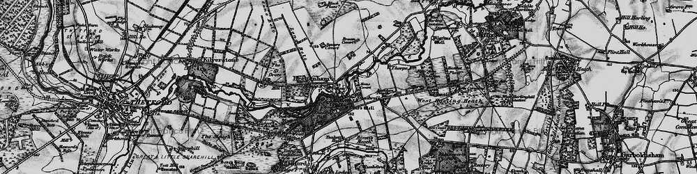 Old map of Brettenham in 1898