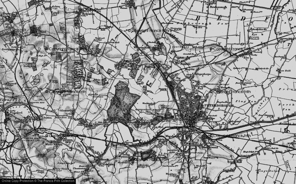 Old Map of Bretton, 1898 in 1898