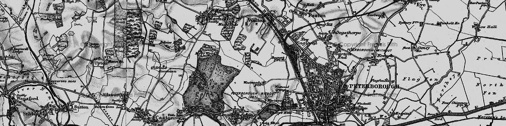 Old map of Bretton in 1898
