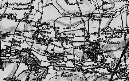 Old map of Brewers Green in 1898