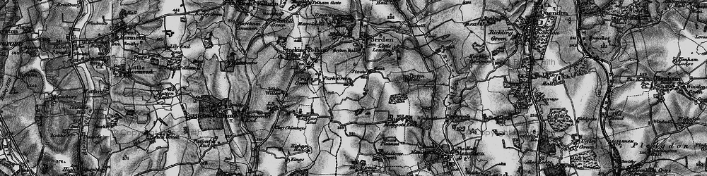 Old map of Battle's Wood in 1896