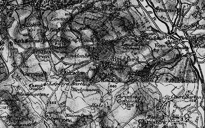 Old map of Burnicombe in 1898