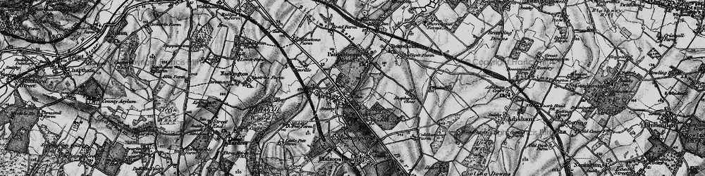 Old map of Barham Downs in 1895