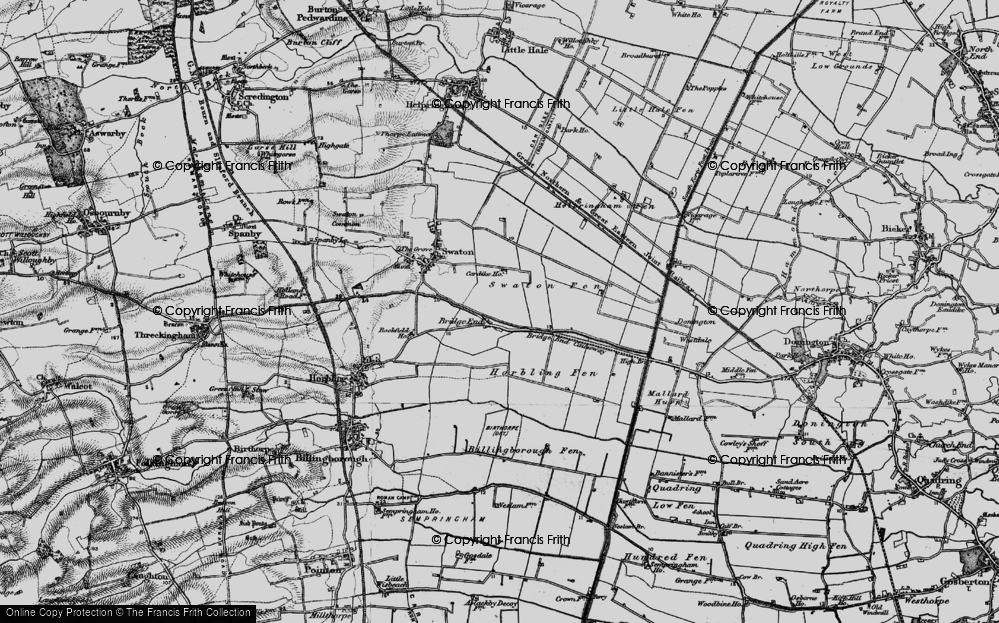 Old Map of Historic Map covering Bridge End Causeway in 1898