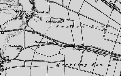 Old map of Bridge End Causeway in 1898
