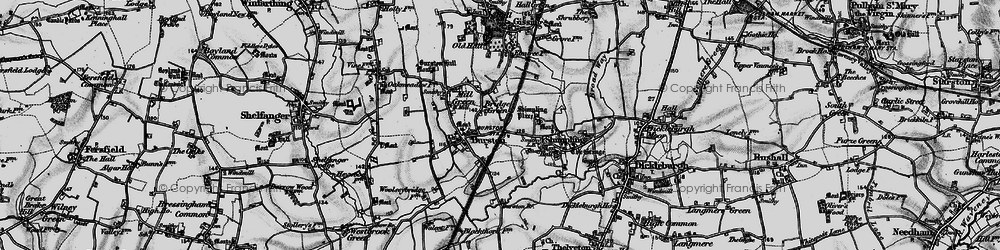 Old map of Bridge Green in 1898